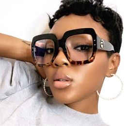 Fashion Sunglasses Frames 2022 Anti Blue Rays Computer Oversized Square Glasses Women Light Coating Gaming Harmful Blocking Rivet 232f