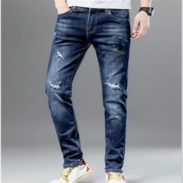 Latest Listin Luxurys Designer Mens Jeans 21SS Summer Thin Design Denim Letter Cotton Pants Fashion Slim-leg Ripped Top Quality Tr244N