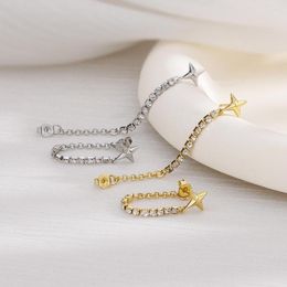 Stud Earrings Trendy Silver Colour Hoop Long Tassel Cross Star For Women Girl Gift Fashion Jewellery Dropship Wholesale
