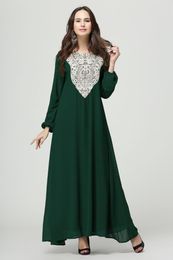 Ethnic Clothing High Quality Lace Chiffon Muslim Maxi Long Dress Kaftan Abaya Jilbab Tradition Islamic CP026