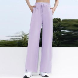 Active Pants For Women Casual Summer High Waisted Wide Leg Yoga Quick Dry Cargo Baggy Jeans Woman Trousers Dance Pantalons