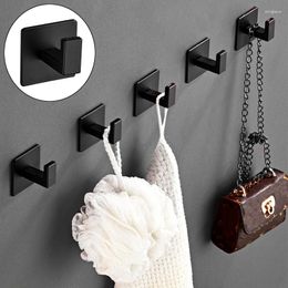 Hooks 1 Pcs Punch-free Robe Hook Wall Towel Rack For Bathroom Aluminium Coat Rustproof Hanger Kitchen