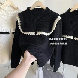 Women's Sweaters Pullovers Women Fashion Cosy College Lovely Patchwork All-Match Elegant Young Students Korean Style Loose Fit