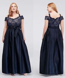 Plus Size Special Occasion Dresses Lace Evening Dresses Prom Party Gown A Line Custom New Lace Up Zipper V-Neck Satin Bow