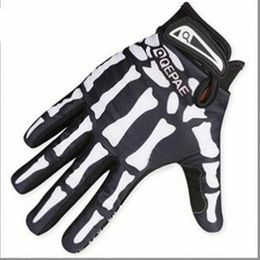 Mens Designer Biker Racing Gloves Summer Winter Five Fingers Gloves Finger Protected Skull Printed Breathable Gloves2984