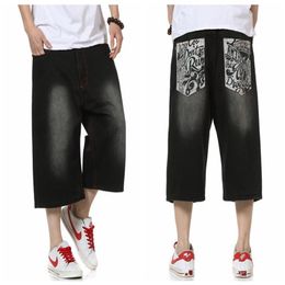 Whole-Summer Style Hip Hop Baggy Loose Printed Pants for Men Denim Jeans Shorts Mens Shorts Plus Size 30-46 FS49412352