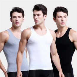 3pcs lot Mens Cotton Solid Seamless Underwear Undershirts Clothing Mens Sleeveless Tank Vest Comfortable Undershirt 3 Colors242E