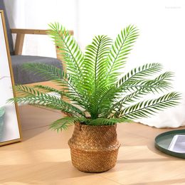 Decorative Flowers 1PC Large Artificial Palm Tree Branch Simulated Green Plants Wedding Wall Decoration Fake Leaf Home El Garden Christmas