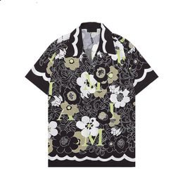 2023 Men's Short Sleeve Hawaiian Shirt Fashion Floral Print Button Down Bowling Casual Shirts Mens Summer Dress Shirt M-3XL228f