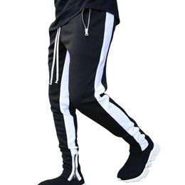Mens Joggers Casual Pants Autumn Winter Zipper Casual Sports Running Tight Trousers Sportswear Pants 3XL 2021New242a