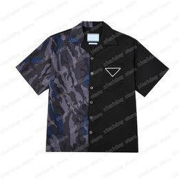 22ss Men Designers t shirt cotton camouflage Triangle label short sleeve Man Crew Neck Streetwear white black green xinxinbuy M-XL341d