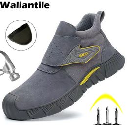 Dress Shoes Waliantile Safety Boots For Men Welding Industrial Work Shoes Anti-slip Puncture Proof Anti-smashing Male Indestructible Boots 230915
