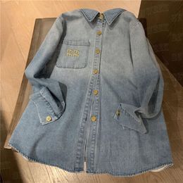 Embroidered Denim Shirts Jackets For Women Designer Jeans Jacket High Street Hiphop Coats Outerwear197A