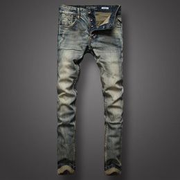 Top Quality High Street Men's Jeans Retro Designer Stripe Jeans Men Pants Slim Fit Buttons Men LGD617208m