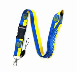 Ukraine national flag Designer Keychain Lanyard Credit Card ID Holder Bag Student Women Travel Card Cover Badge Keychain Gifts dhgate