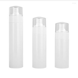 Storage Bottles Empty Packing Plastic White Bottle 100ml 120ml 150ml PET Sparry Press Pump With Clear Lid Portable Refillable Container