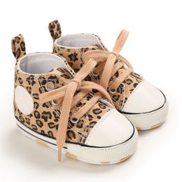 First Walkers Baby Shoes Boys And Girls Fashion Leopard Print Canvas Classic Casual Sports born Star Walker Soft Sole Non Slip 230915