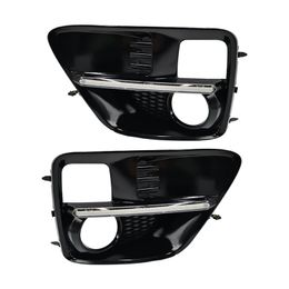 1 Pair Car LED DRL Daytime Running Light For Subaru WRX STI 2015 2016 2017 Yellow Turning Signal Style Relay Fog Bezel cover301Y