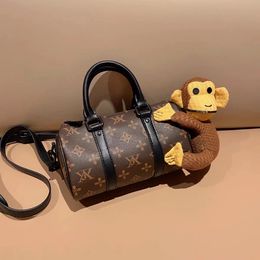 FASHION Marmont WOMEN luxurys V shape designers bags real leather Handbags Shopping shoulder bag Totes lady wallet Cute monkey lying on the bag