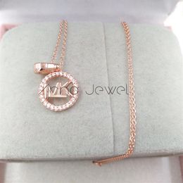 New Jewellery friendship M style Rose Gold 925 Sterling silver initial necklaces for women string chains pendant sets birthday gifts270v