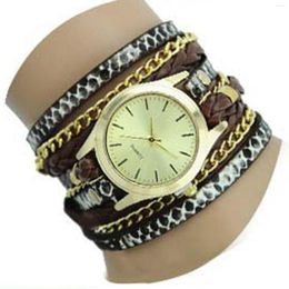 Pocket Watches Snake Pattern Bracelet Watch Easy To Read Acrylic Dial Woven For Wife Girlfriend Friend Gift