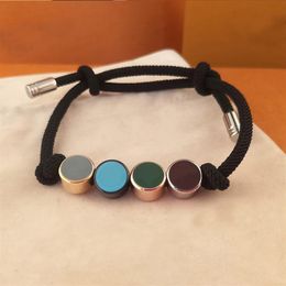 2022 New Chain V Letter charm bracelet designer Colour Enamel 4 Circles Adjustable Men and Women Bracelets Classic Luxury Jewellery G217x