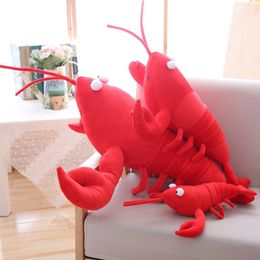 Plush Dolls 1PC Simulation Lobster Toy Doll Stuffed Sea Animal lobster pillow Creative Soft Kid Toys 30 55 80cm 230915