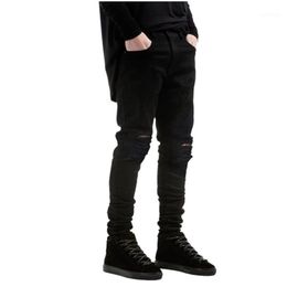 Men's Jeans Fashion Brand Men Black Skinny Ripped Stretch Slim Hip Hop Swag Denim Motorcycle Biker Pants Jogger1247b