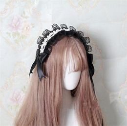 Party Supplies Rose Garden Of Angels Vintage Japanese Sweet Lolita Lace Bow Headwear Maid Hair Band Accessories D793