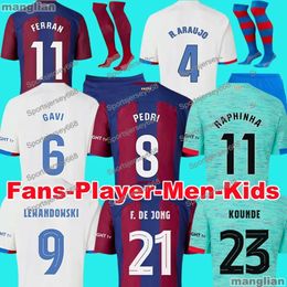 23 24 Camisetas De Football Soccer Jerseys Pedri Lewandowski Gavi 2023 2024 Balde Ferran Raphinha Dest Football Shirt Men Barca Kit
