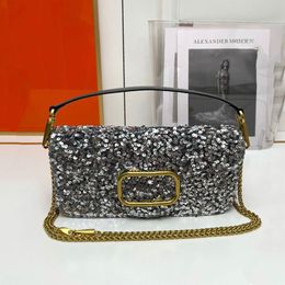 3D High Quality Beaded Handbag Crossbody Bag Valentines Luxury Designer Vintage Chain Shoulder Bag Women's Fashion Embroidery Sequin Handbag Evening Bags