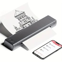 1pc M08F Wireless Portable Printer, Thermal Mobile Printer Support 8.5" X 11" US Letter Size Thermal Paper, Compact Inkless Tattoo Printer