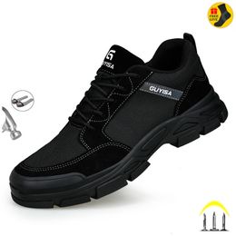 Dress Shoes Latest Design Men Work Shoes With Iron Anti-smashing Sneakers Steel Toe Indestructible Construction Male Boots 230915