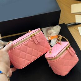 pink designer bag Makeup Bag Crossbody Bags For Women Black Shoulder Leather Purse With Gold Chain Office Travel Branded Name Brand Purses Luxury