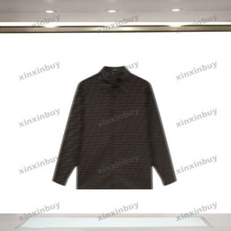 xinxinbuy Men designer Tee t shirt 23ss Double letter jacquard fabric roma short sleeve cotton women white black brown S-XL