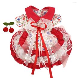 Dog Apparel Pretty Lolita Dress Button Closure Soft Easy-wearing Pet Princess Decorative