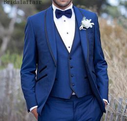 Men's Suits Smart Men Single Breasted Party Prom 3 Pieces Slim Fit Wedding Business Costume Tuxedos Blazer Pants ManGroom Homme
