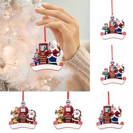 UPS New Arrival Santa Claus Christmas tree Pendant Handwritten Name Resin Christmas ornament 9.17