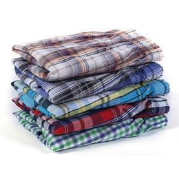 5 Pcs Mens Underwear Boxers Shorts Casual Cotton Sleep Underpants Quality Plaid Loose Comfortable Homewear Asian Size247i