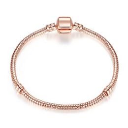 Vecalon Rose Gold Colour & Silver Snake Chain Bracelets DIY Bracelet Jewellery 16CM-23CM 8 Size Choice236N