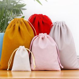 Velvet Storage Bags Beads/Tea/Candy/Jewelry Drawstring Packaging Bags Wedding Christmas Gift Packing Pouches Container