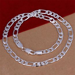 8MM flat horse whip necklace sterling silver plated necklace STSN018 fashion 925 silver Chains necklace factory chri249D