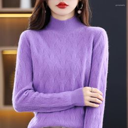 Women's Sweaters Cashmere Sweater Knitted Wool High Turtleneck Long Sleeve Pullover Autumn Winter Clothes Vintage Jumpers Pulls