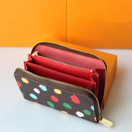 YK Victorine Zippy Wallets 3D Painted Polka Dots 3 Styles Women Fashion Designer Purse Key Pouch Card Holders M81865236n