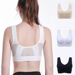 Women Sports Bras New Hollow Out Padded Breathable Bra Running Fitness Sports Brassiere Wire Comfortable Female Underwear2939