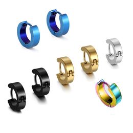 Hoop Piercing Punk Style Earrings for Men Women Titanium Steel Triangle Stud Earrings Statement Jewelry Ear Stud wide 4mm290n