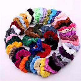 Hair Clips & Barrettes Whole 30 40 50PCS Women's Fashion Band Velvet Girl Rubber Elastic Accessories2701