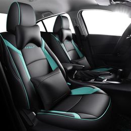 Luxury quality Car Seat Cover for Mazda 3 Axela 2014 2015 2016 2017 2018 2019 leather fit Four Seasons Auto Styling Accessories267Y