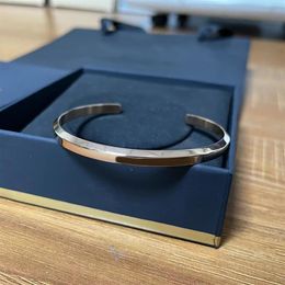 Fashion Simple Wristband Bangle Women's Bracelet 16CM 17CM Open Adjustment Designer Bracelets Silver Rosegold with Gift Box 7253Z