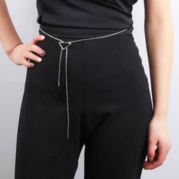Fashion p Women's Chain Belt 18k Luxury Waist Chain Women's triangle Metal Dress Accessories Belt